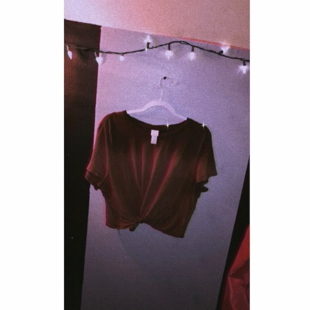 Bleached H&M brown crop top tee